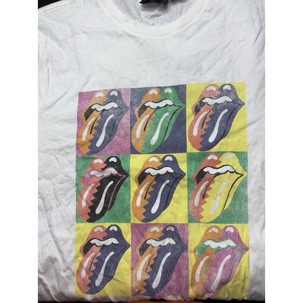 Rolling Stones 1989 Men's Large Warhol T-shirt Lips Tongue Colorful - Picture 5 of 12